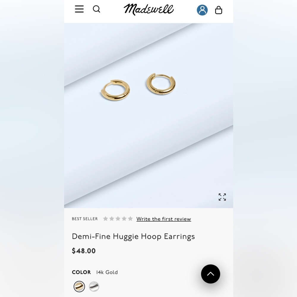 Madewell Demi-fine Huggie Hoop Earrings